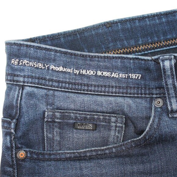 Hugo Boss Mens Sz 38 X 34 Delaware Slim Fit Blue Denim Jeans Medium Wash - Picture 8 of 16